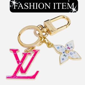 BAG CHARM/KEYCHAIN: Pink and Gold, NIB